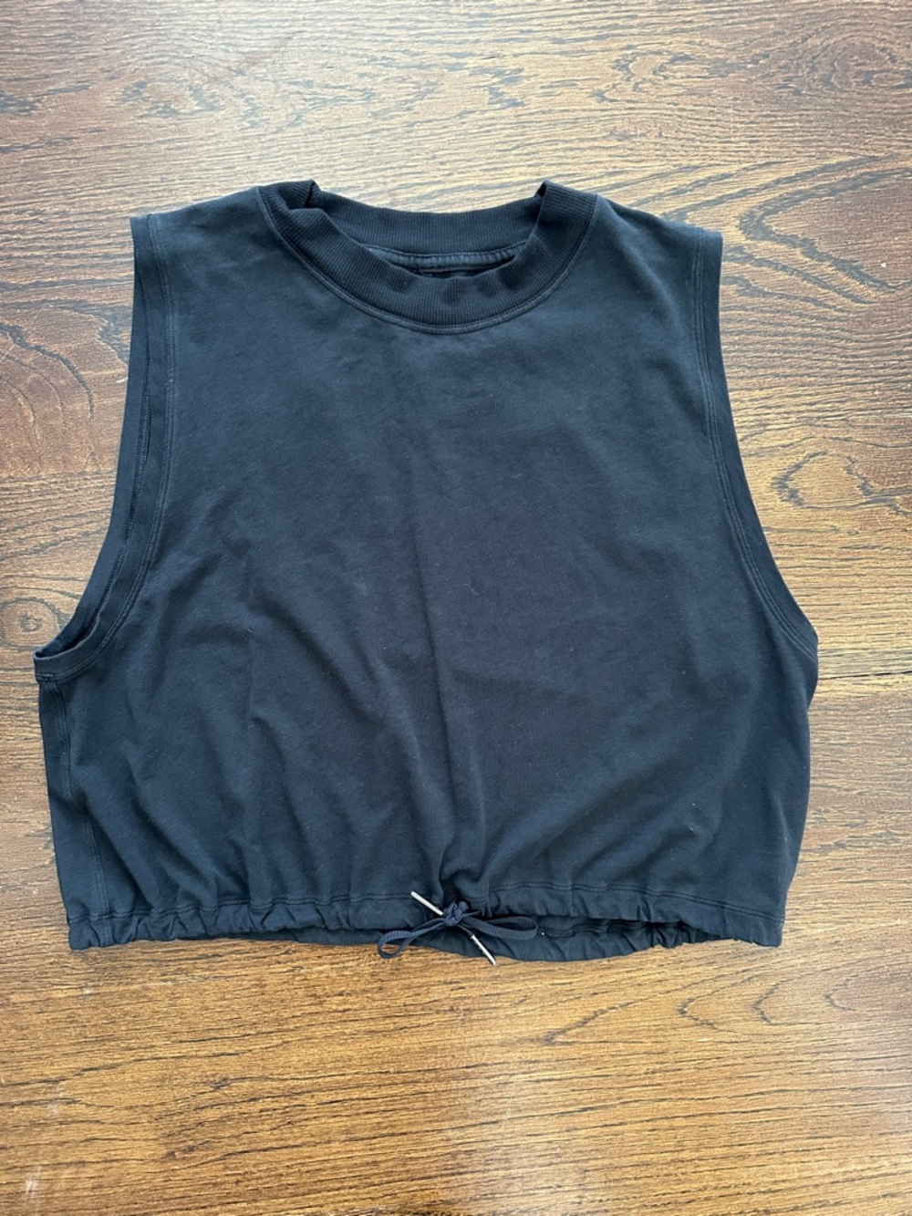 Lululemon Cinch Me Up Black Crop Tank